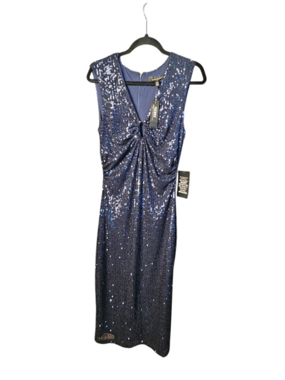 White House Black Market Navy Sequin V-Neck Sheath Dress M - Picture 7 of 11